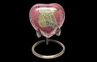 Pink Bear Heart Keepsake Urn with or without Stand