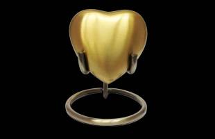 Gold Heart Keepsake Urn with or without Stand